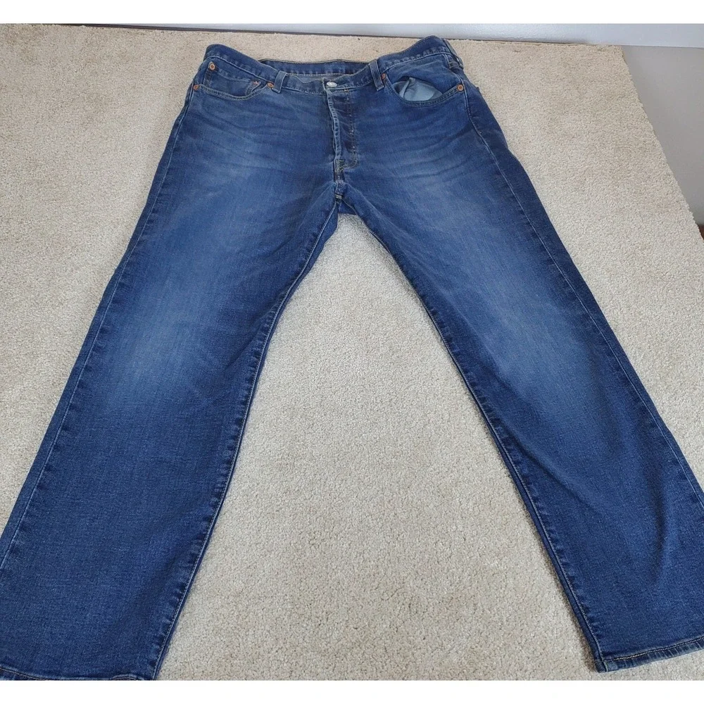 LEVIS‎ 501 Men's Blue Jeans 36X30 ACTUAL MEASURE 36X29.5 Straight Button Fly Y2K